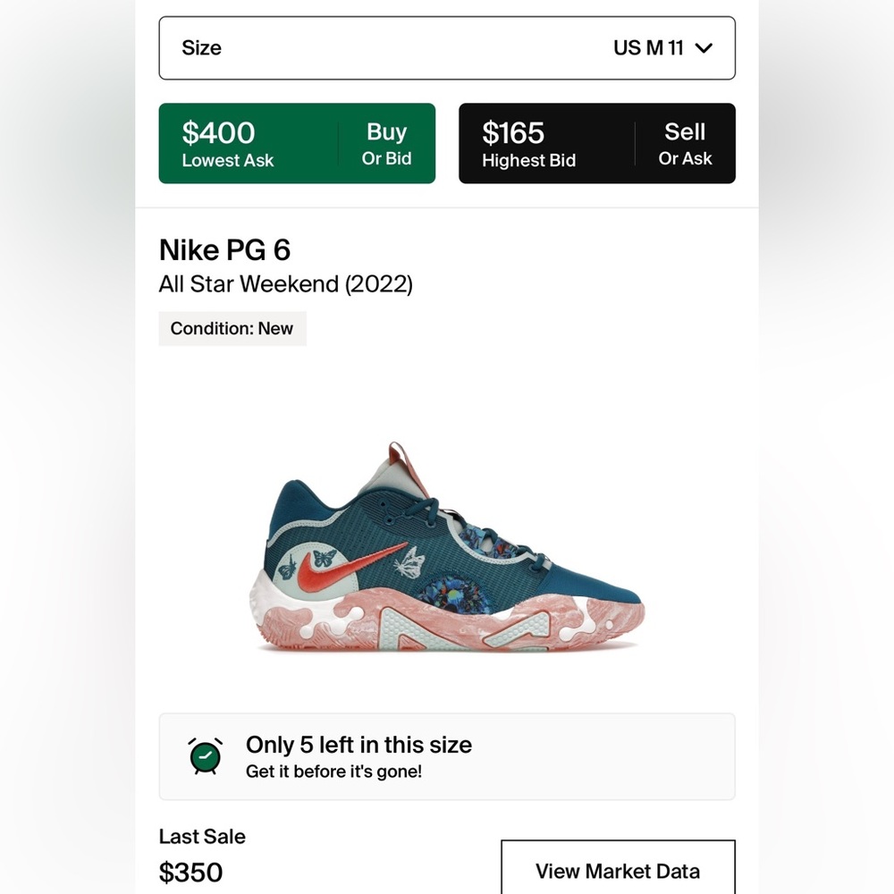 Men's Nike PG 6 all weekend star shoe 2022